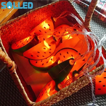 

SOLLED Pretty Colourful Watermelon LED String Lights Lamp Decoration for Christmas Halloween Festivals Kid Room Party New Year