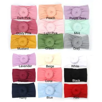 

Newborn Baby Girls Wide Nylon Bow Headband Super Soft Knot Bow Nylon Head Wraps