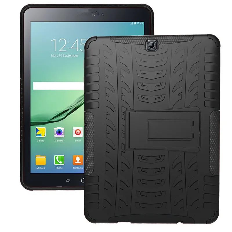

Tire Style Tough Rugged Dual Layer Hybrid Hard Stand Duty Armor Tablet Case For Samsung Galaxy Tab S2 9.7 T810 T815