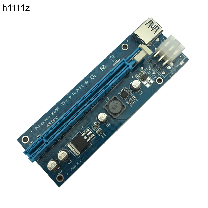 VER006C Riser Card 1x к 16x PCI Express PCI-E удлинитель USB 3 0 кабель SATA 6Pin IDE Power для майнинга