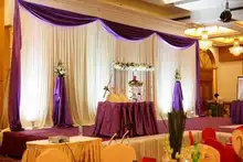 Top selling 20ft*10ft white-purple elegance wedding backdrops , stage backdrops