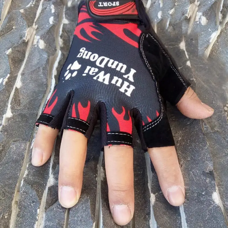 Red Professional для спортзала перчатки для занятий фитнесом мощность тяжёлая атлетика для женщин мужчин тренировки Бодибилдинг половина протектор для пальцев руки - Цвет: Red