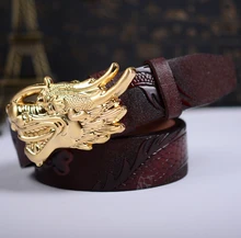 Neue Angekommene Famous Design Kuh Ledergürtel männer Drachen Gürtel Gurt Keine Metall Allergycasual Hohe Qualität Natur Leder