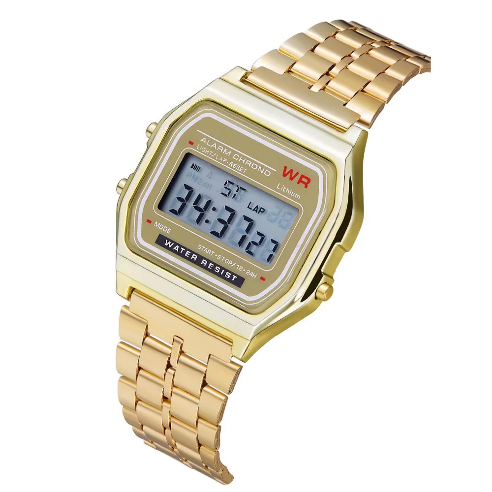 Для мужчин цифровые часы для мужчин для женщин Ретро светодиодные цифровые спортивные нержавеющая сталь для мужчин наручные часы relogio masculino Hodinky золотые часы