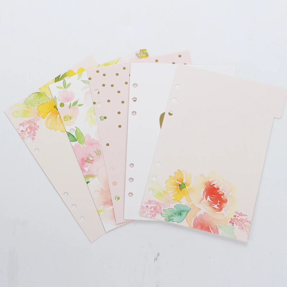 

New cute spring series spiral notebook divider,original creative index paper/separator page for diary planner,A5 A6