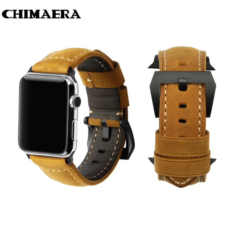Ремешок для часов CHIMAERA винтажный кожаный спортивный браслет Iwatch серии 4 3 2 1