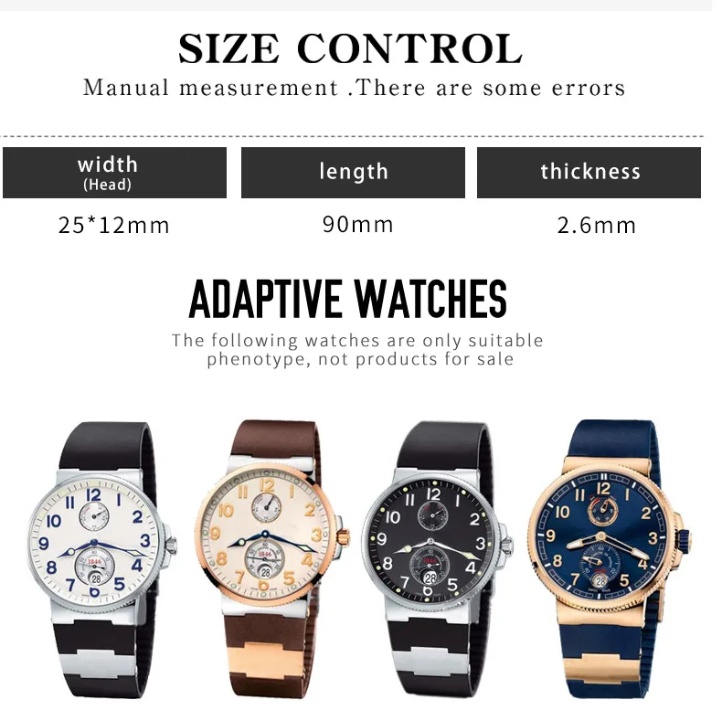 25*12 мм черный коричневый синий водонепроницаемый силиконовый каучук замена наручные часы ремешок ремень для Ulysse Nardin часы