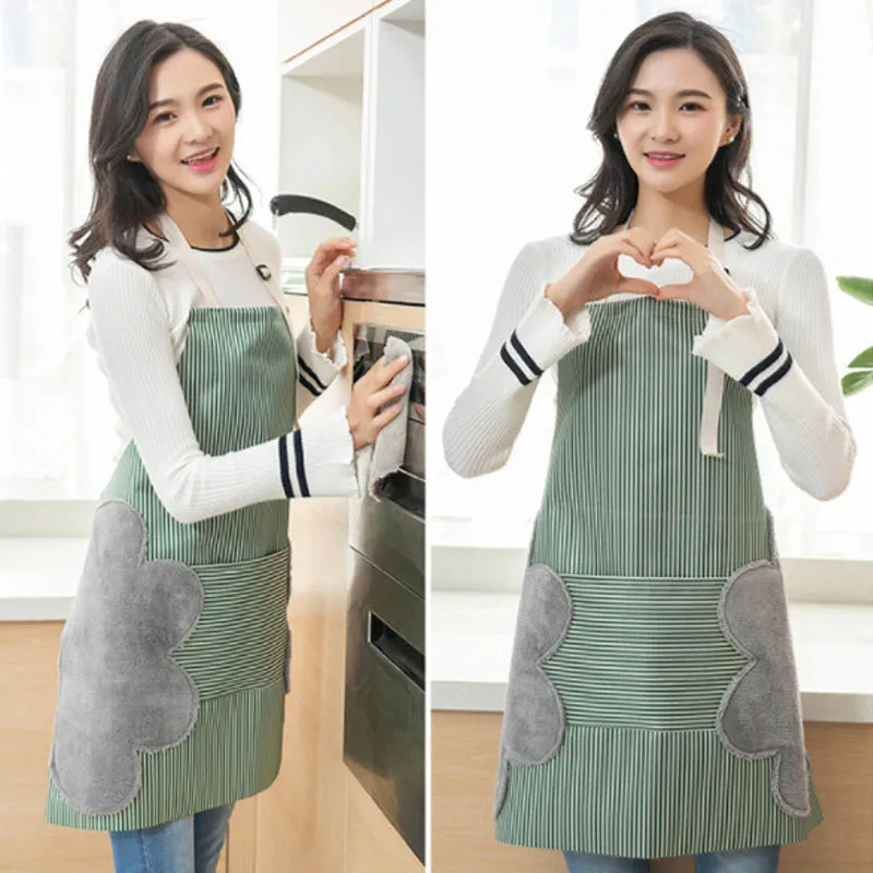 1pcs Adjustable Home Kitchen Pocket Cooking Apron Waterproof Erasable Hand With Pocket Apron Kitchen Baking Tool Accessories