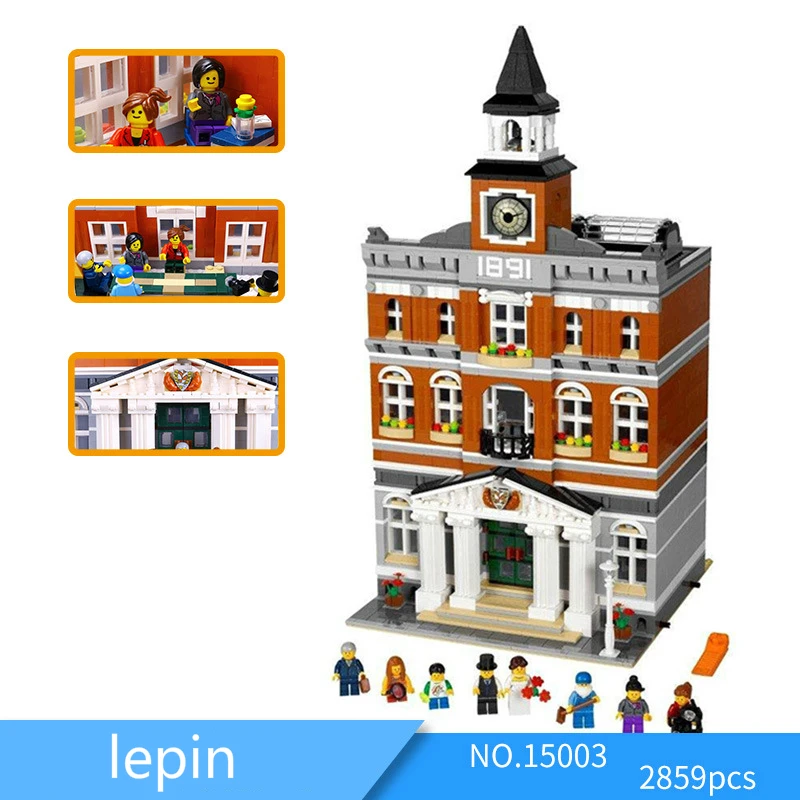 

Lepin 15003 2859Pcs LegoINGlys City Street Series Town Hall DIY Particles Assembled Together Building Blocks Toys For Children