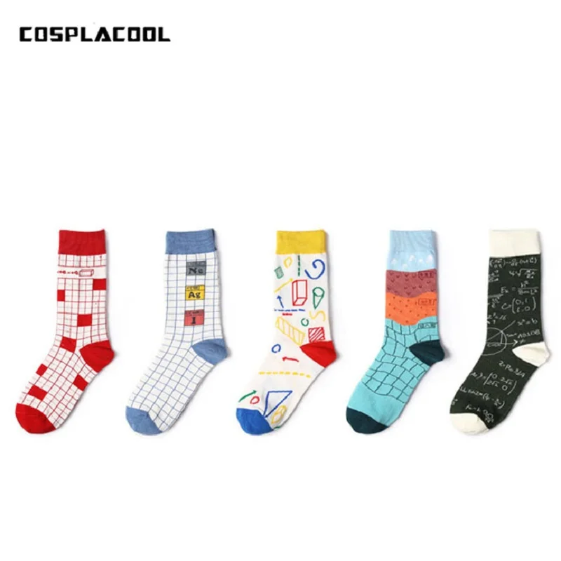 

[COSPLACOOL]Students with textbook series Sokken cotton yarn tube happy socks men autumn/winter creative calcetines hombre