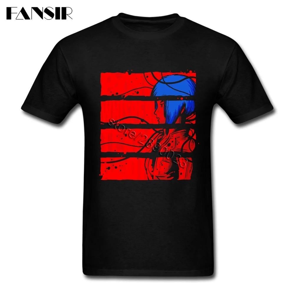 

Classic T-shirt Homme Vaporwave Ghost in The Shell Men T Shirt Short Sleeve Organic Cotton O-neck Tees Streetwear