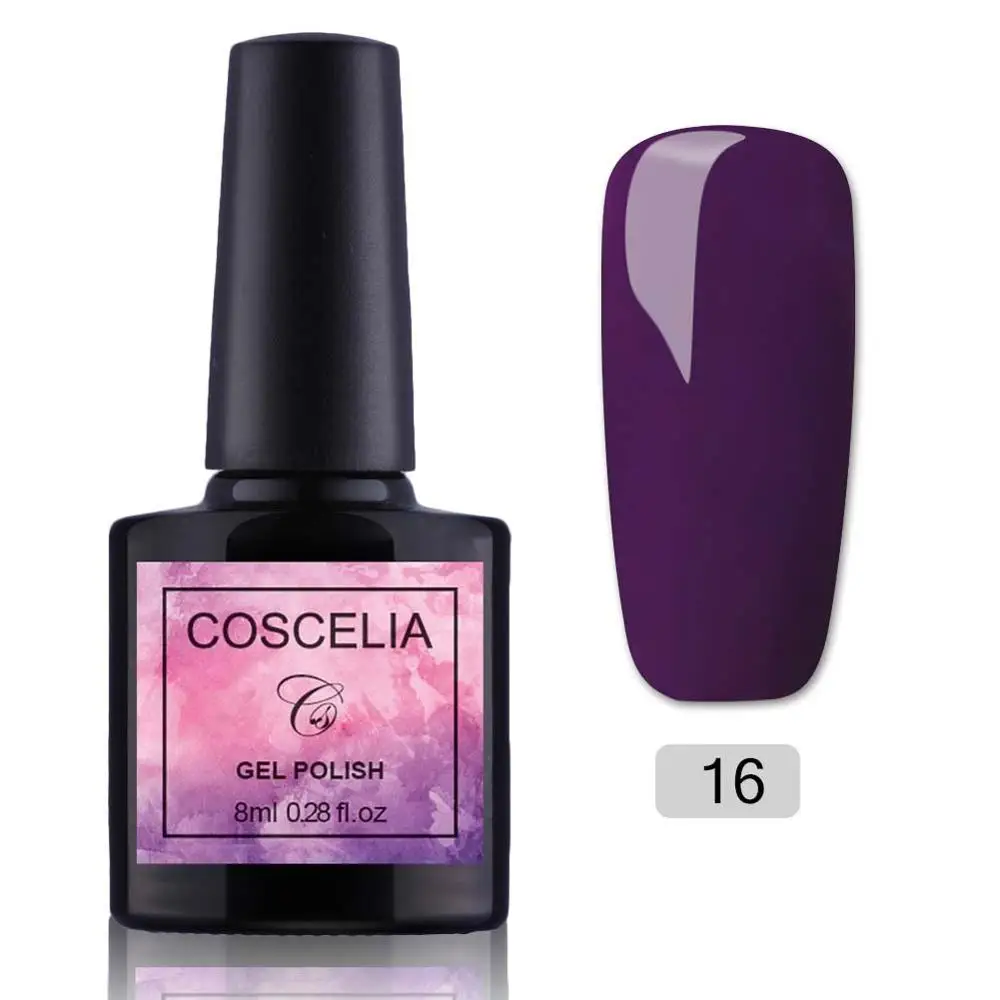 COSCELIA 8ML40 цветов УФ гель лак для ногтей маникюрные инструменты для дизайна ногтей долговечный впитывающий гель для ногтей - Цвет: NO.16