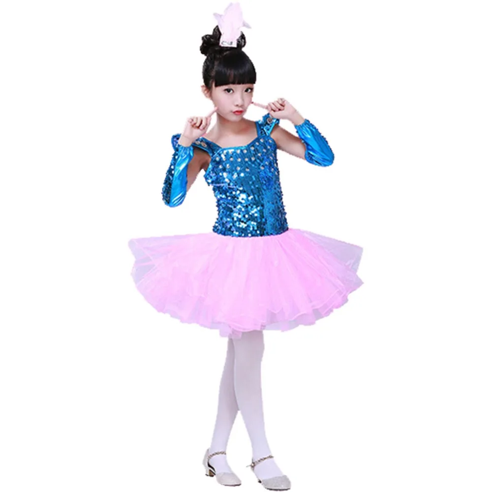 Девушки синий блестками джаз танец нарядное платье Вечерние ...