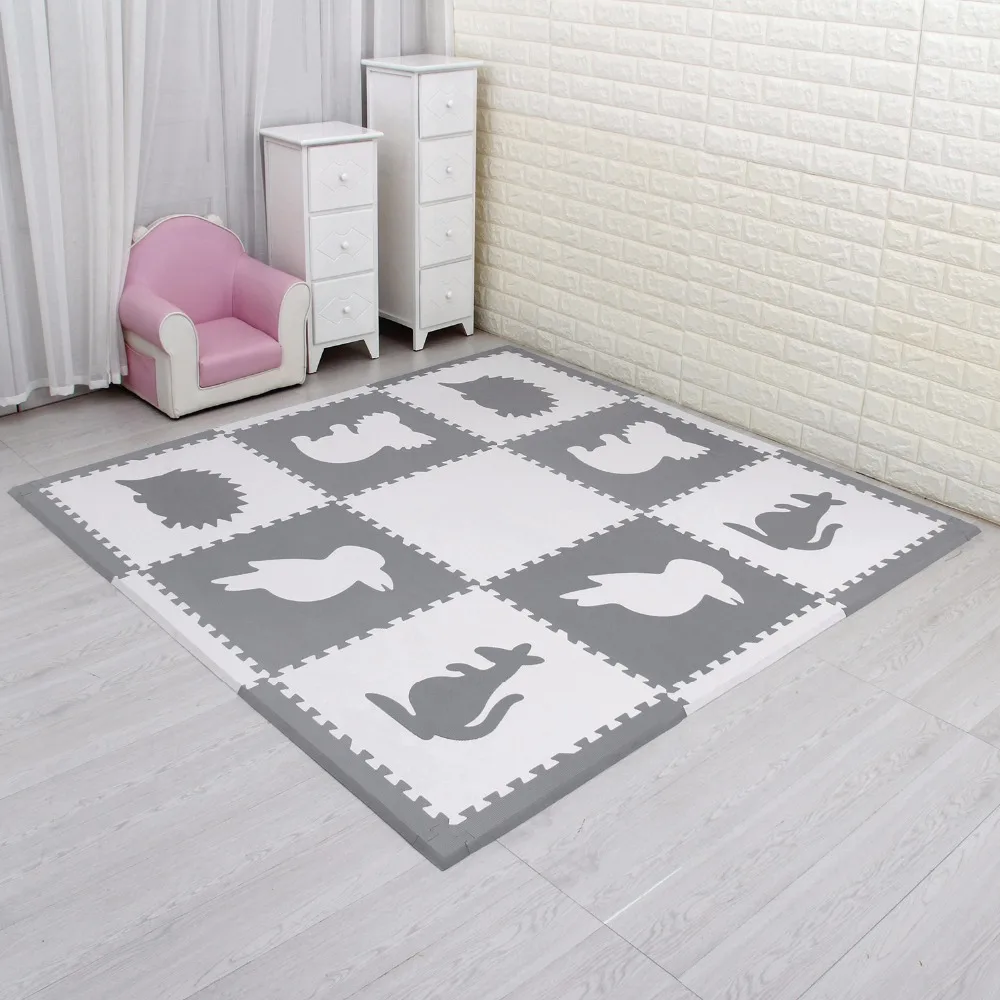 meiqicool 9pcs eva mat 60*60CM Baby EVA Floor Mat Children Kids Play