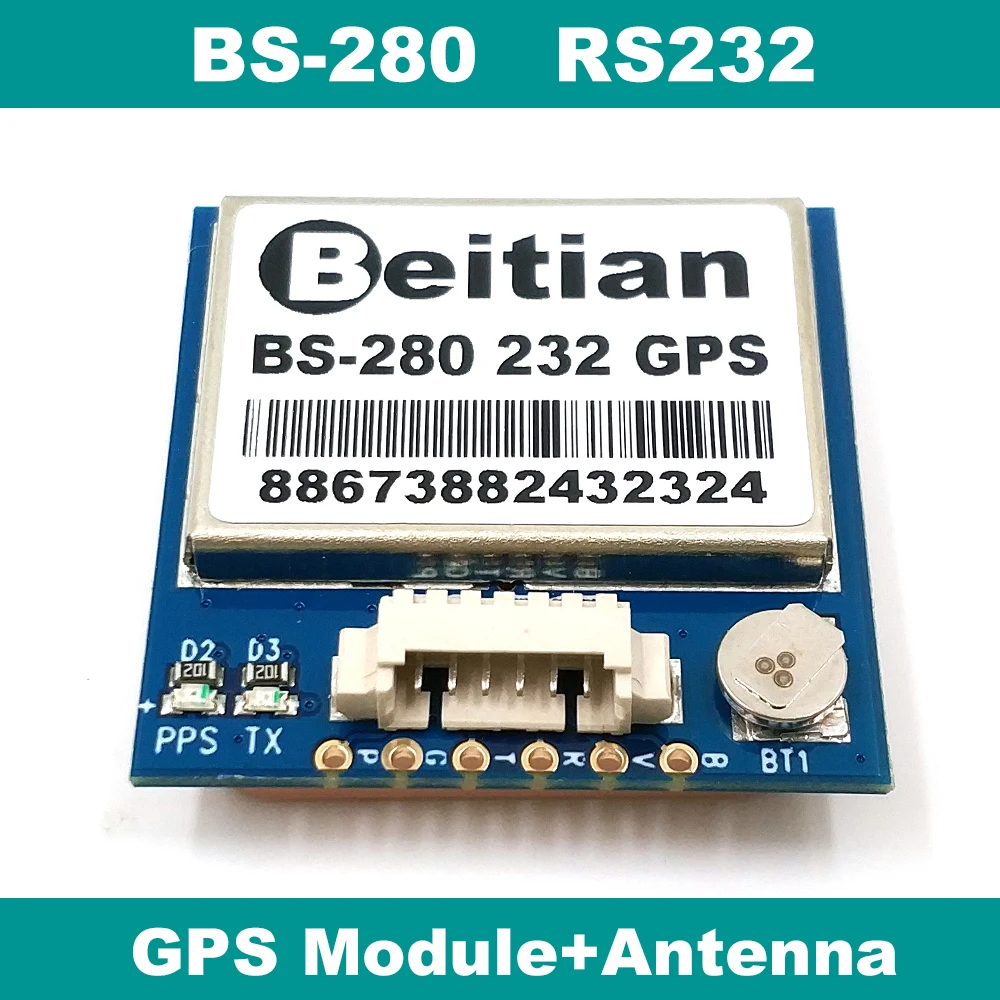 RS-232 gps приемник, RS232 232 уровень gps модуль с антенной со вспышкой, 1PPS