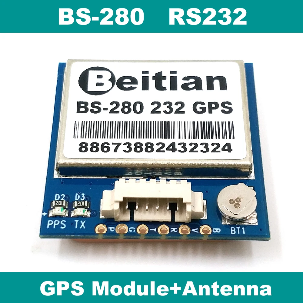 RS-232-GPS-receiver-RS232-232-level-GPS-module-with-antenna-with-FLASH ...
