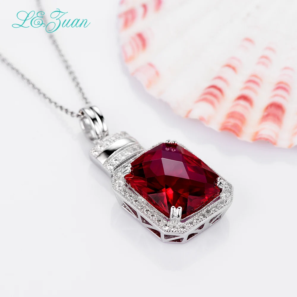 Здесь продается  L&zuan S925 Sterling Silver Necklace With 13.2ct Red stone Luxury Pendant Fine Jewelry For Women  Ювелирные изделия и часы