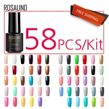 (58 sztuk/partia) ROSALIND 7ML żelowy lakier do paznokci UV LED Glitter Semi trwałe usuwanie lakieru żelowego zestaw do manicure lakier do paznokci