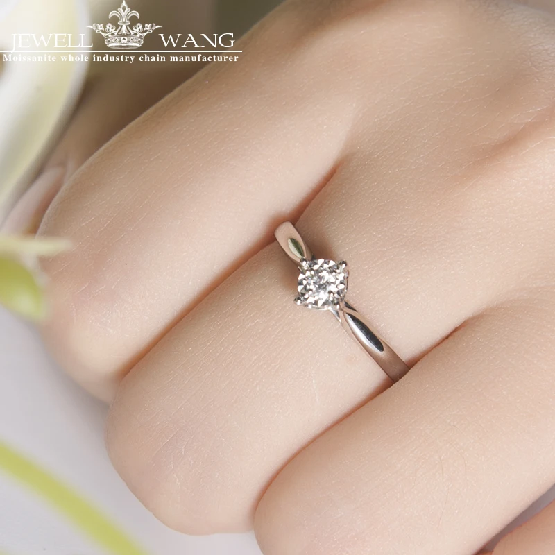 Ювелирное кольцо с бриллиантом 0.4CT 18 К белое золото карат легкое роскошное милое