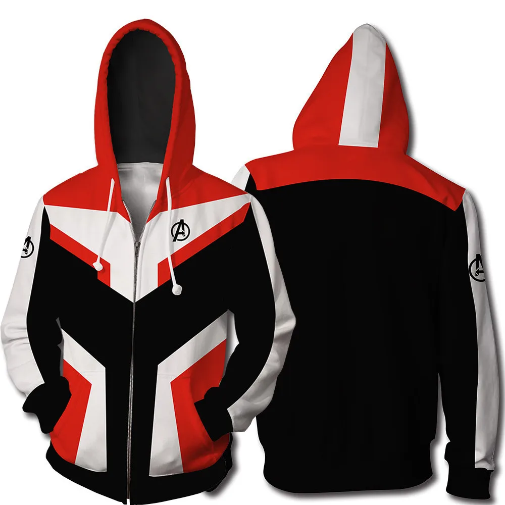 Avengers Endgame Quantum Realm Sweatshirt Jacket Advanced Tech Embroidery Hoodie Cosplay Costumes