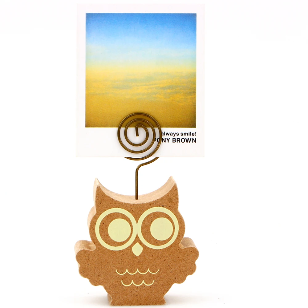 Vintage Cute Forest Series Wooden Desktop Message Clips Paper Photo Clip Holder DIY Stationery