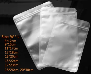 

100pcs/lot- Frosted transparent Plastic Gift Bag Zip Lock Seal Flat Bottom Pouch for Food Coffee Sugar Storage 9 sizes options