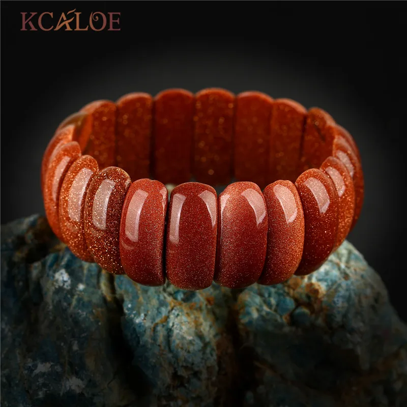 Cena KCALOE fioletowy kryształ półszlachetne kamienie szlachetne elastyczne bransoletki bransoletki Pulseras szeroki naturalny kamień kobiety Charm bransoletka biżuteria