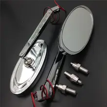 For Motorcycle Suzuki GSXR600 750 1000 1100 CHROME Motorcycle LED Turn signal Oval mirrors