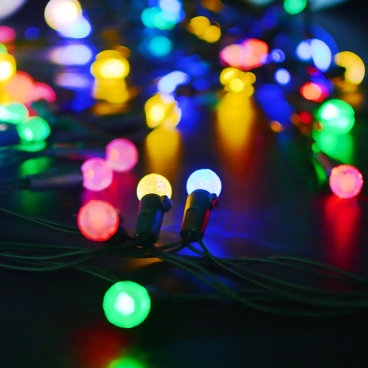 Dcoo Солнечный Гирлянды светодиодные огни 8 режимов 50leds мяч Наружное Освещение Сад