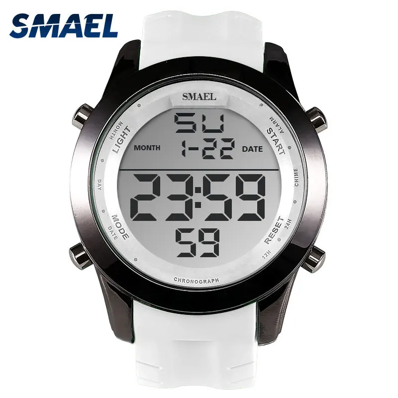 SMAEL мужские часы брендовые Роскошные Мужские Цифровые спортивные часы 1076 светильник водонепроницаемый светодиодный часы Мужские силиконовые спортивные часы