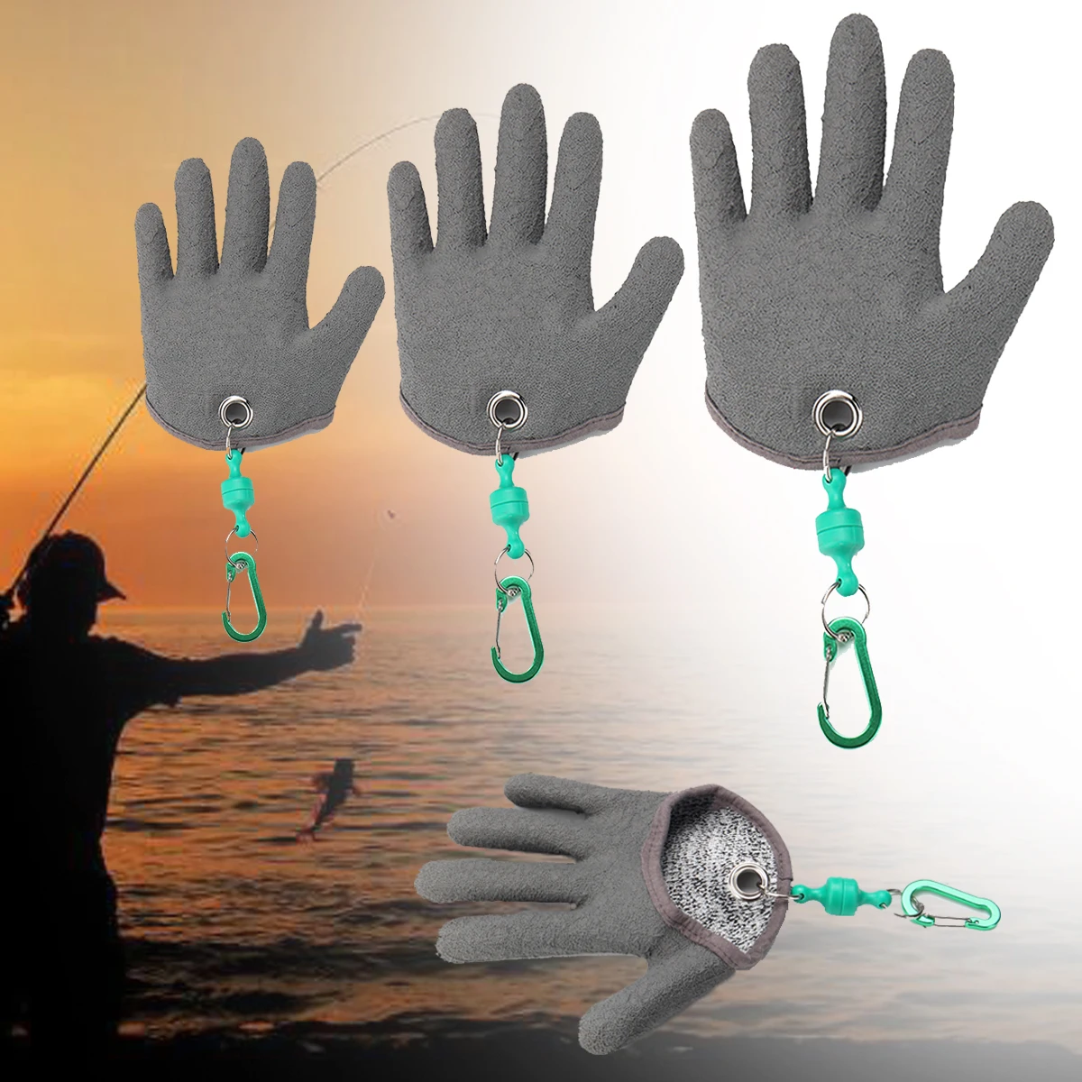 Fishing Gloves Waterproof Anti Slip Full Finger Glove for Handing Fish