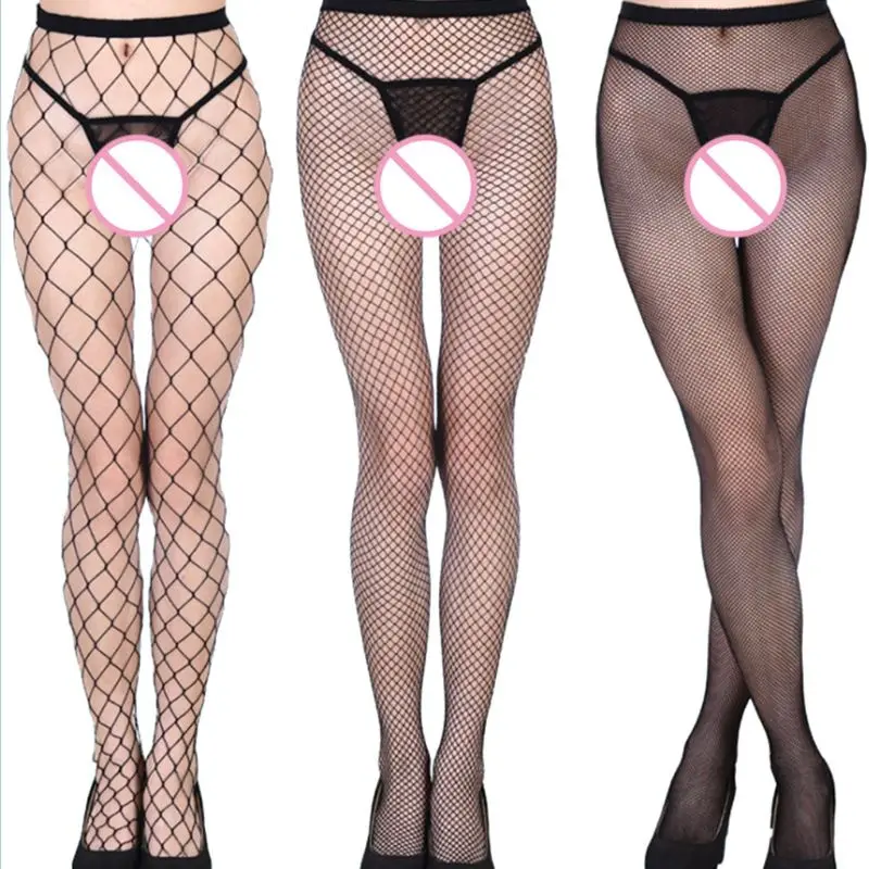 

Womens High Waist Cross Fishnet Pantyhose Transparent Hollow Out Nylon Stockings Tights Lingerie Hosiery Small/Middle/Big Mesh