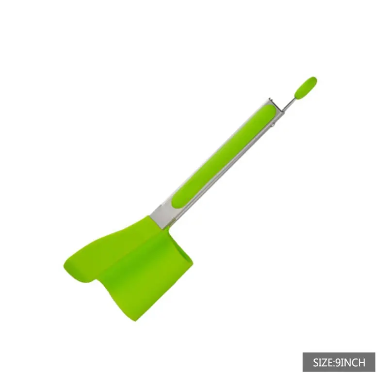 Green 9inch Upspirit силиконовые щипцы лопатка еда сервировка салата металлические зажимы барбекю принадлежности для гриля кухонная утварь инструменты - Цвет: Green 9inch