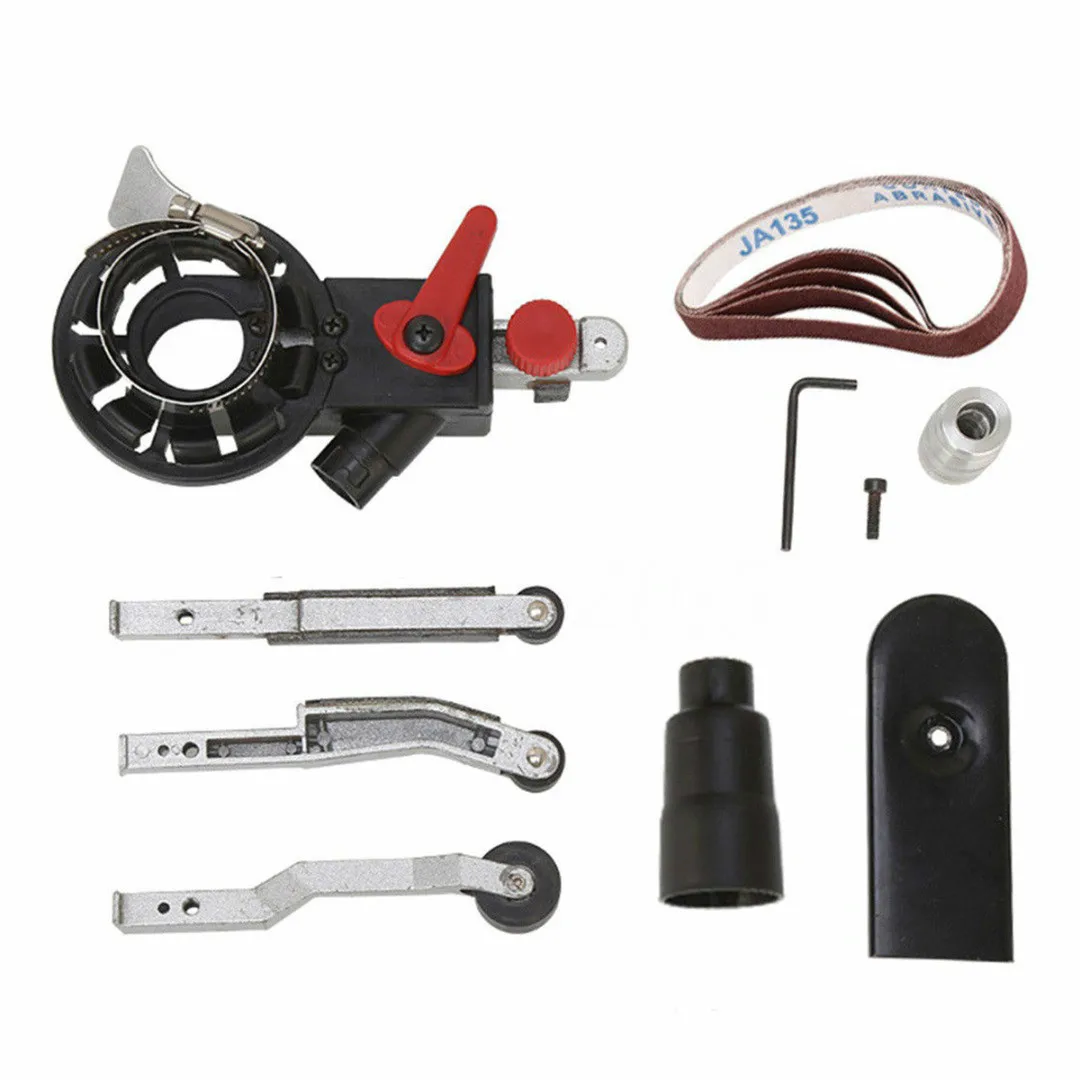 

M10/M14 Sander Machine Sanding Belt Adapter Head Convert w/ Polishing Sanding Belt Grit Paper For 4" Electric Angle Grinder
