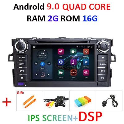 Ips DSP Android 9,0 4G 64G радио GPS 2 DIN в автомобиль для TOYOTA AURIS Altis COROLLA 2012 2013 Навигация стерео экран dvd-плеер - Цвет: 9.0 2G 16G IPS DSP