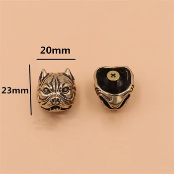 

Solid brass leather wallet craft decoration rivet and screws set dog head design button 3pcs/lot