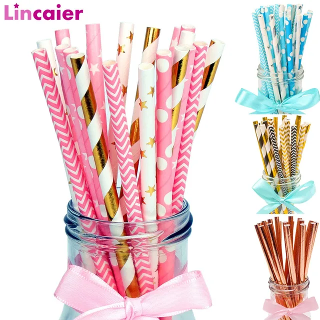 Lincaier 25 pz Cannucce di Carta Potabile Partito Decorazione Della Tabella di C Lincaier 25 pz Cannucce di Carta Potabile Partito Decorazione Della Tabella di C