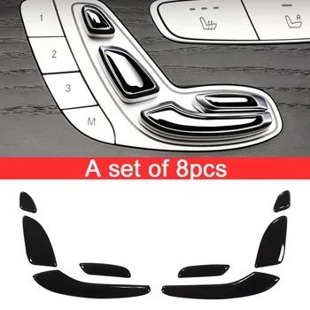 

For Mercedes Benz E Class W213 E200 E300 GLC C Class W205 ABS Gloss Black Seat Button Sequins 2 Styles