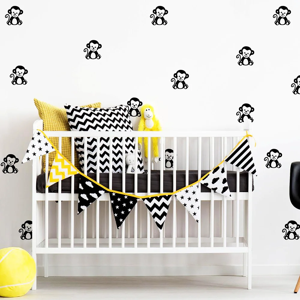 

Retro Baby Monkey Wallpaper Art Decal Wall Sticker Murals For Living Room School Bedrooms Decoration Decal Mural