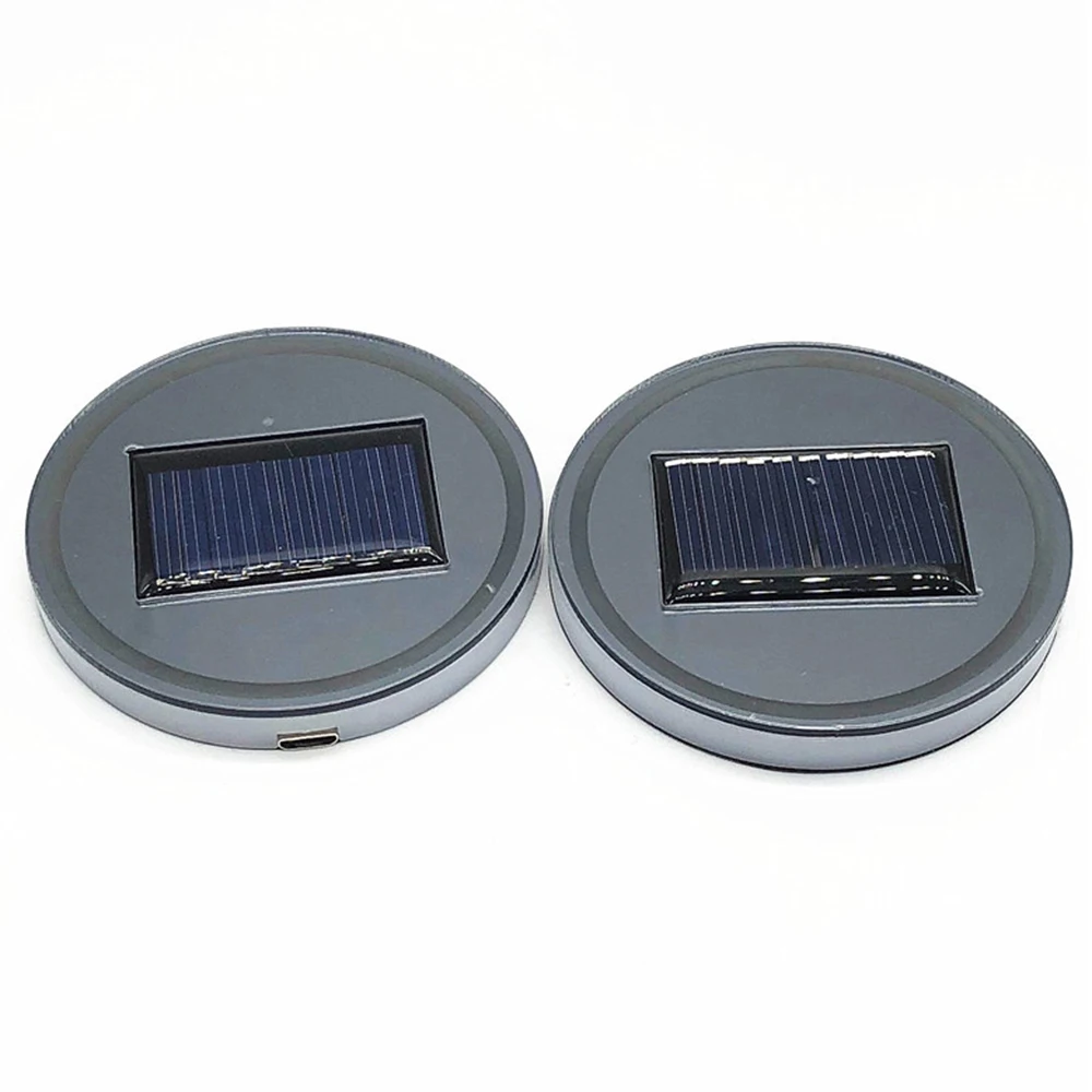 

Car LED Light Coaster Solar Water Coaster Car USB Colorful Interior Atmosphere Light Anti-slip Mat sticky pad car stuff auto