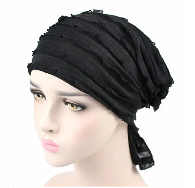 Шифон Durags тюрбан банданы Tichel для рака женский головной убор для женщин платок химиотерапия шляпа тюрбан головной платок шарфы предварительно завязанные - Цвет: 7