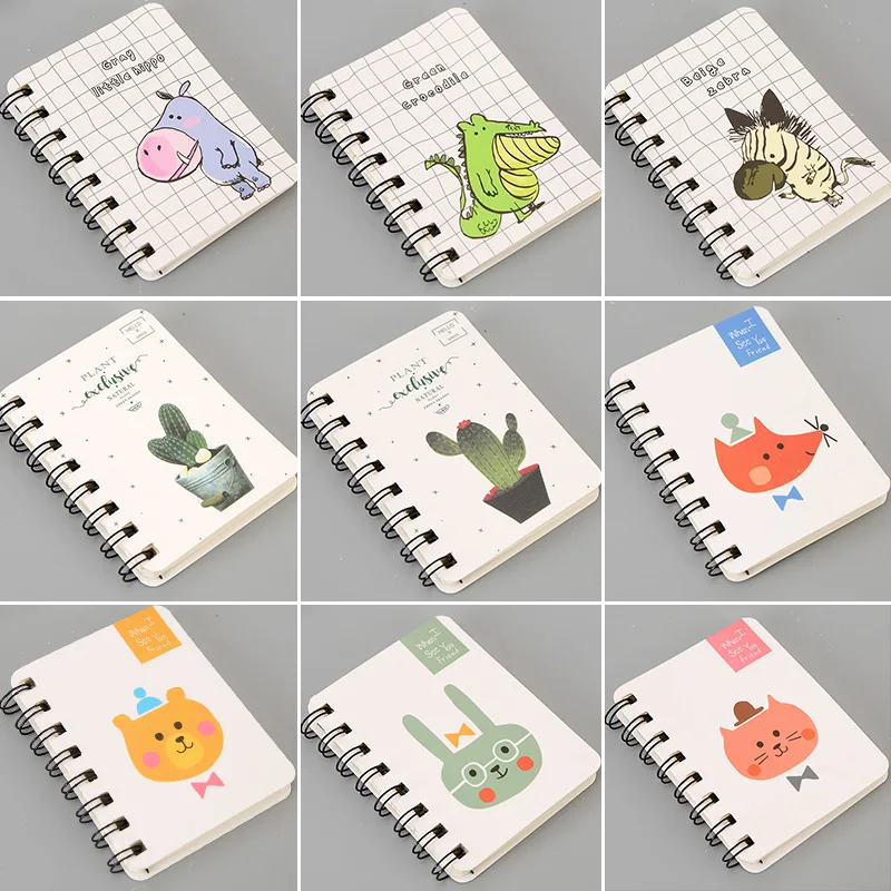 

80 Sheets Mini portable notebook Cute cartoon animal pattern Notebook To Do List School Office Supply Student Stationery Notepad