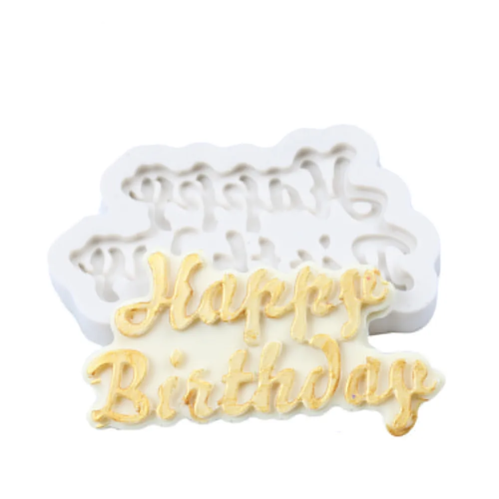 3D силиконовый шоколадный торт форма для выпечки письмо с днем рождения выпечки сахар ремесло Кондитерские пирог формы для выпечки инструменты для украшения торта