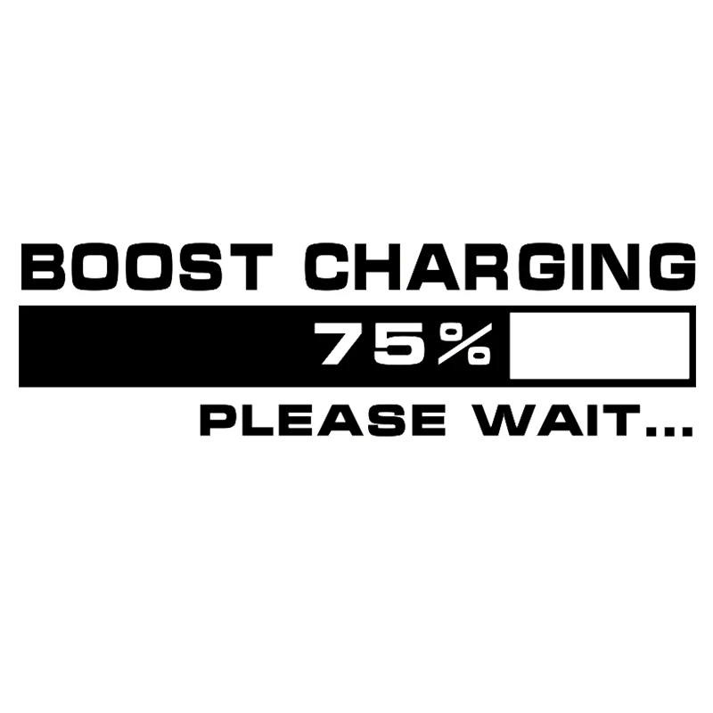 

CS-1379#30*8.5cm Boost charging, please wait funny car sticker vinyl decal silver/black for auto car stickers styling