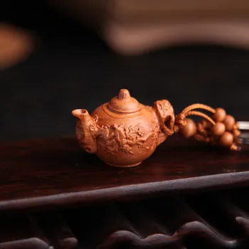 

50 Pieces/ Lot Mixed Batch Plum Teapot Walnut Keychain Stereo Car Keychain Pendant Chinese Troditional Llaveros Souvenirs