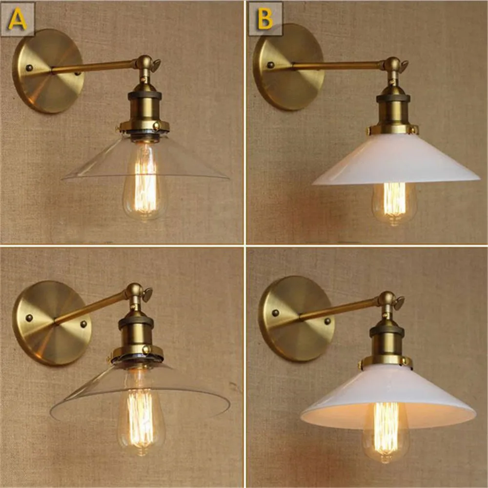 

Vintage Industrial Modern Contemporary Clear Frosted Glass shade Sconce Wall Lights Wall Lamp arandelas para parede vintage