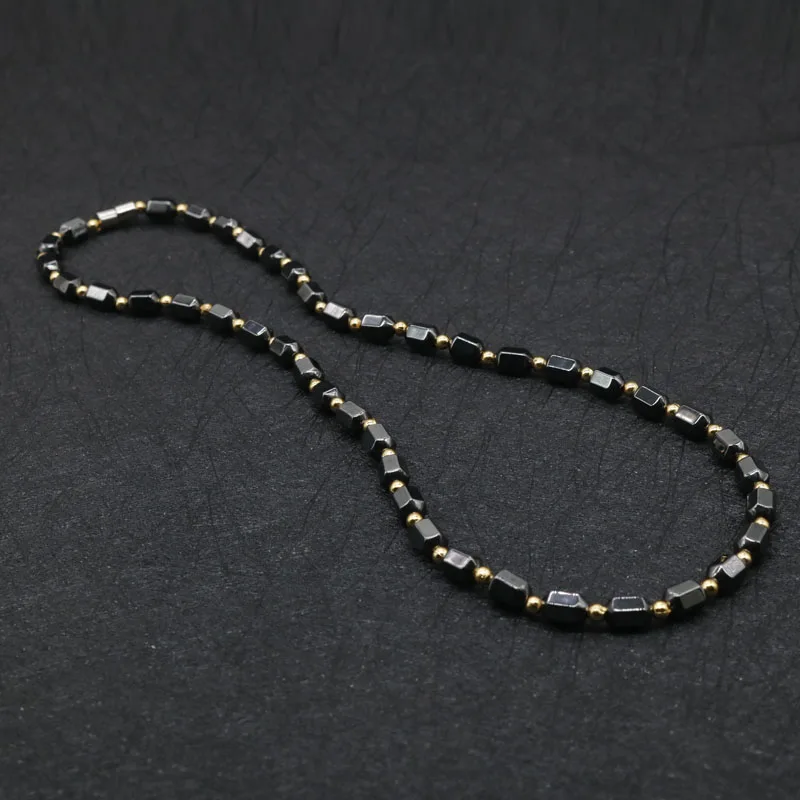 Новинка, простое классическое ожерелье из бисера с магнитным гематитом для мужчин и женщин, ювелирные изделия LG2