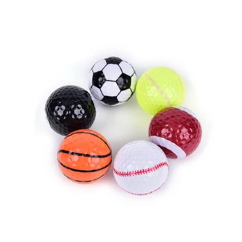 

2019 6PCs Novelty Colorful Sports Golf Balls Golf Game Ball Strong Resilience Force Sports Practice Funny Gift Indoor Outdoor
