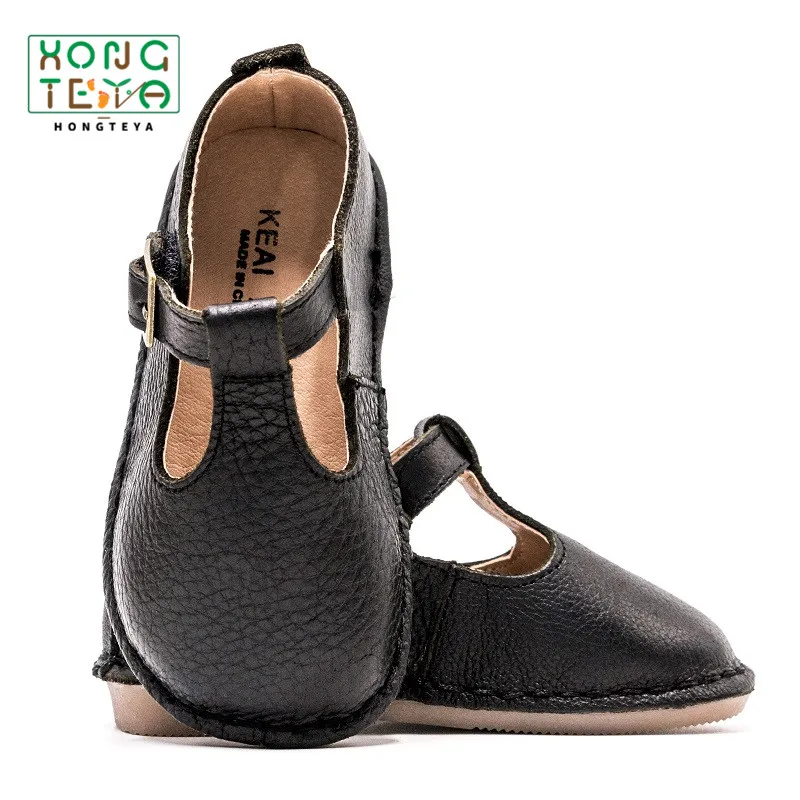 

High Quality Kids Girl Mary Jane Shoes Genuine Leather T-bar Girls Leather Shoes Children Casual Breathable Girl Dress Nude Shoe