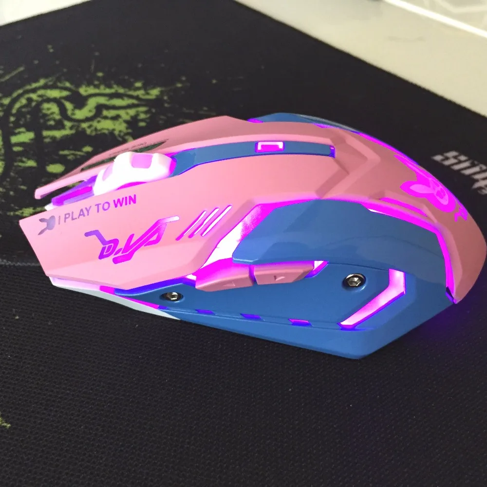 6 кнопок, игровая дышащая светодиодная мышь с подсветкой, D. VA Reaper, проводная USB компьютерная мышь для ПК и Mac, геймеров Overwatch